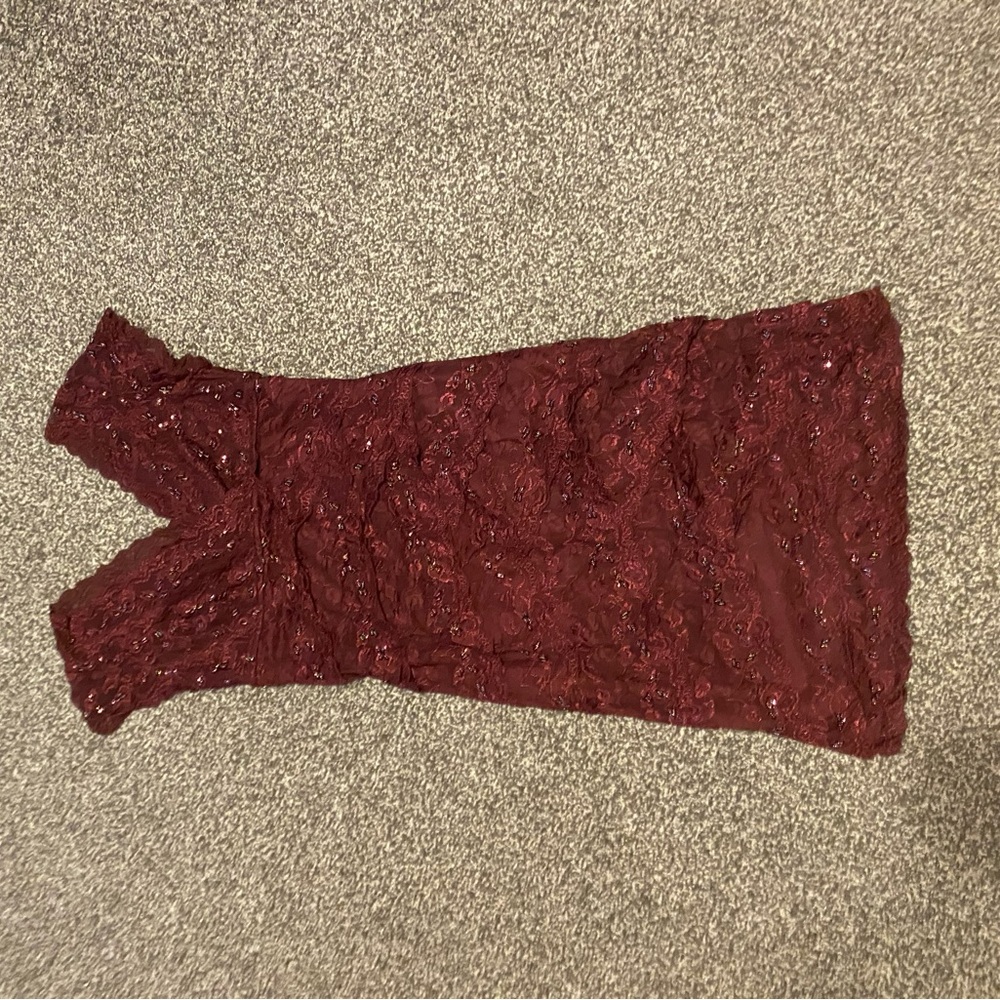 Elegant Burgundy Lace Dress